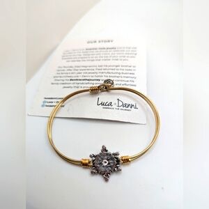 BRAND NEW Luca + Danni Snowflake Bangle Bracelet With mini Swarovski Crystals